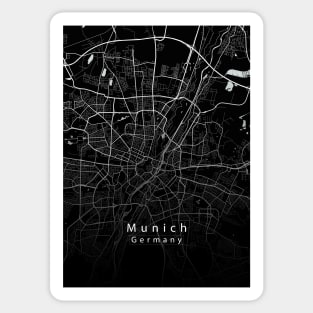 Munich Germany City Map dark Sticker